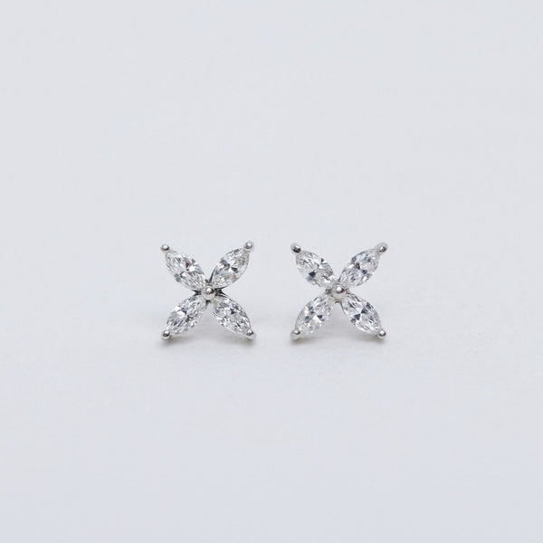 Diamond flower studs