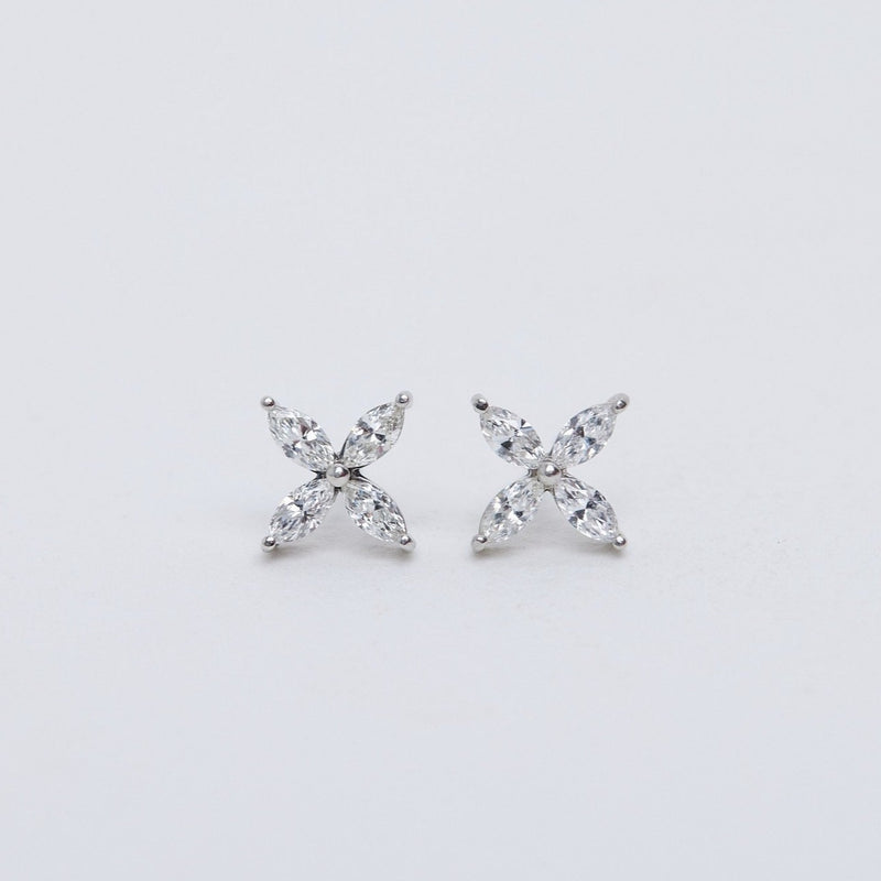 Diamond flower studs