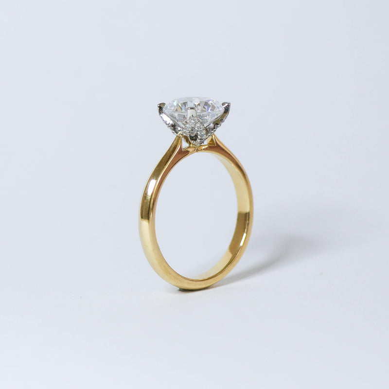 2 carat Fleur solitaire side view