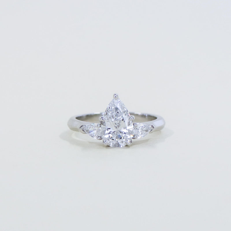 Amaya pear diamond ring