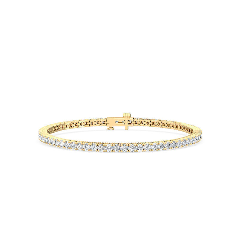 3ct TDW tennis bracelet, 18ct yelllow gold.